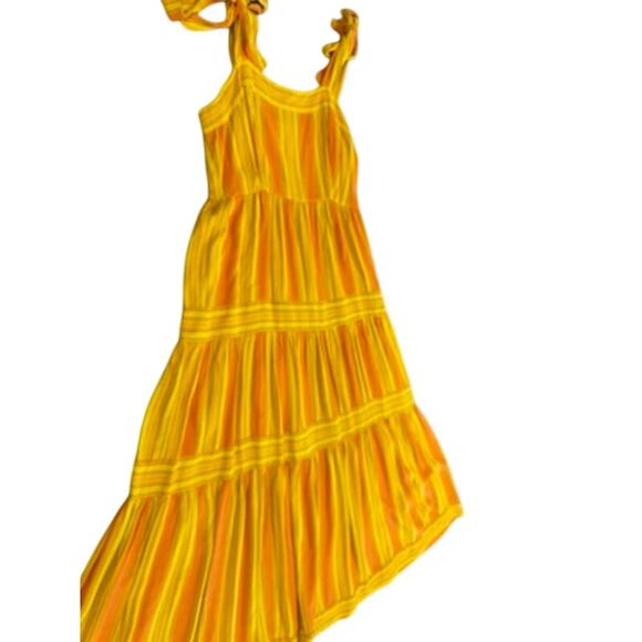 "A LOVE'S A" Tie Strap Tier Sundress SZ M Babydoll Boho Summer Fairy Core Flowy - Picture 4 of 16